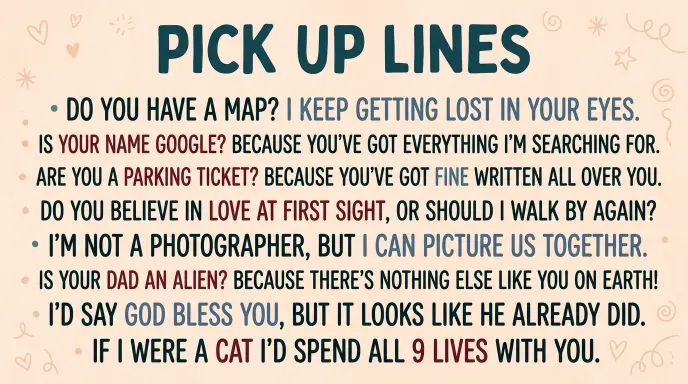 Pick Up Lines Text for Texting and DMs